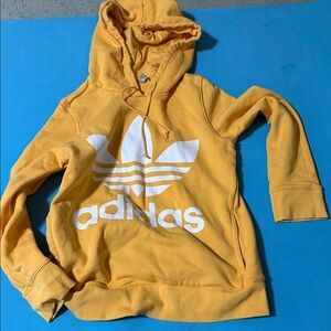 adidas Yellow Trefoil Pullover Hoodie
